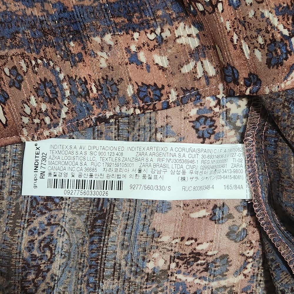 Zara Patchwork Paisley Print Shirt Oversized Bohemian-inspired Lightweight Sheer - Picture 4 of 16